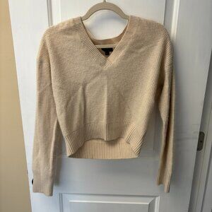 J Crew 100% Cashmere V Neck cropped sweater